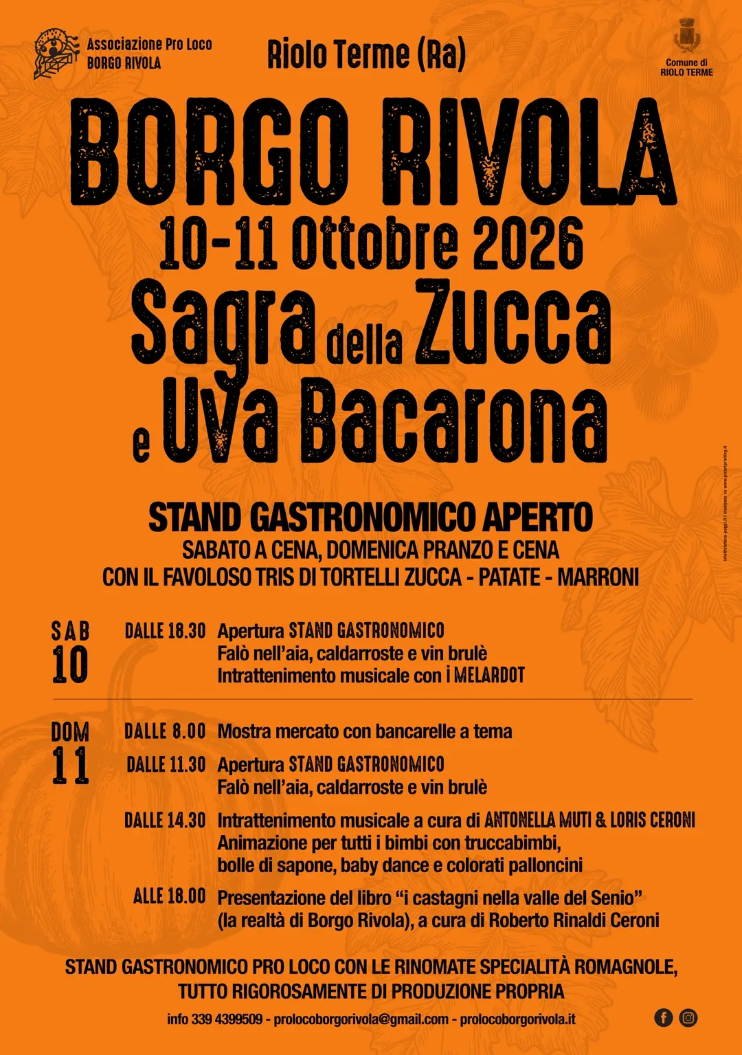 sagra zucca e uva bacarona 10 e 11 ottobre 2026 a borgo rivola